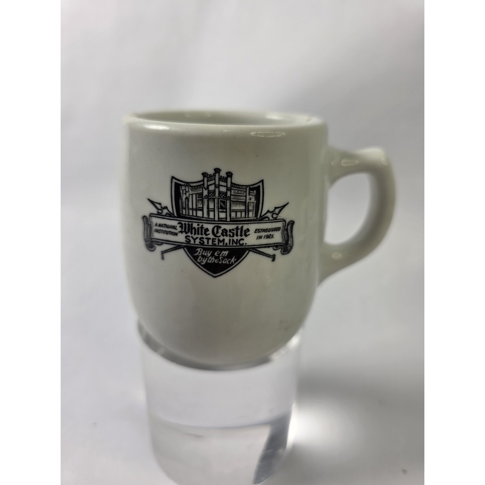 VINTAGE WHITE CASTLE MUG MAYER CHINA  6 OZ, Heavy , Thick , Collectable